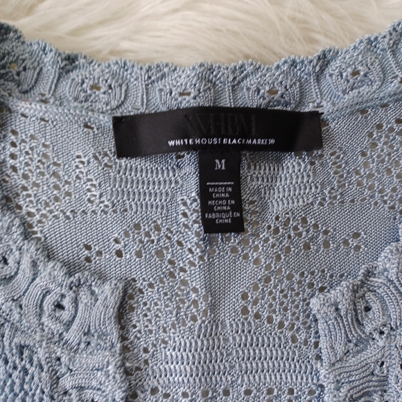 {WHBM} Pointelle Stitch 3/4 Sleeve Sweater - Picture 4 of 9